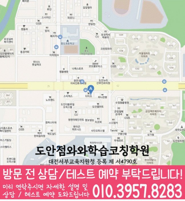 도안신도시 초등학원 지도
